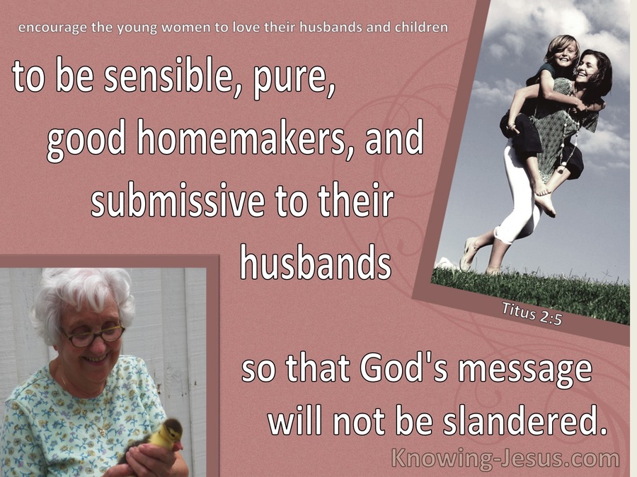 Titus 2:5 Be Sensible Pure Good Homemakers  And Submissive To Husbands (brown)